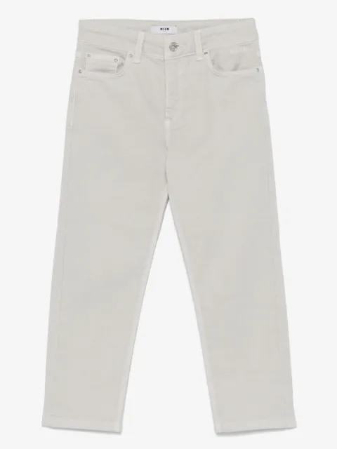 MSGM Kids logo-embroidered jeans
