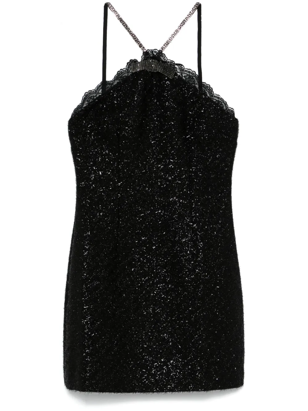 Self-Portrait vestido corto con cuello halter | negro | Image 1