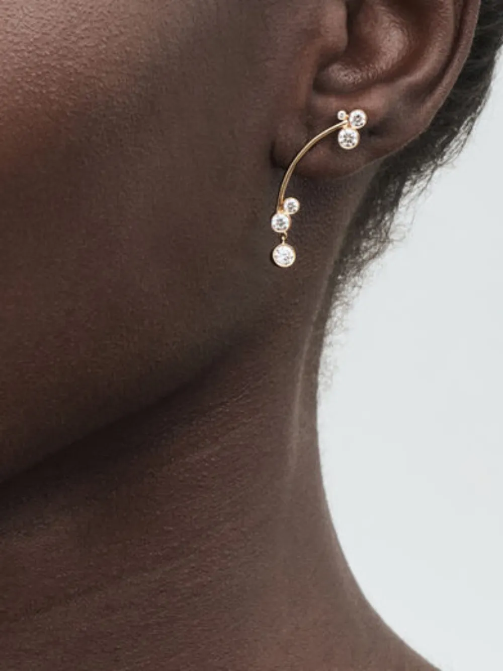 Sophie Bille Brahe Stella Diamond Earring in Yellow, view 2