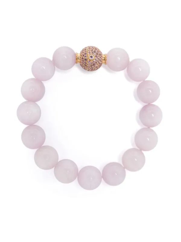 Octavia Elizabeth 18CT Yellow Gold Orb Kunzite Amethyst Bracelet in Pink