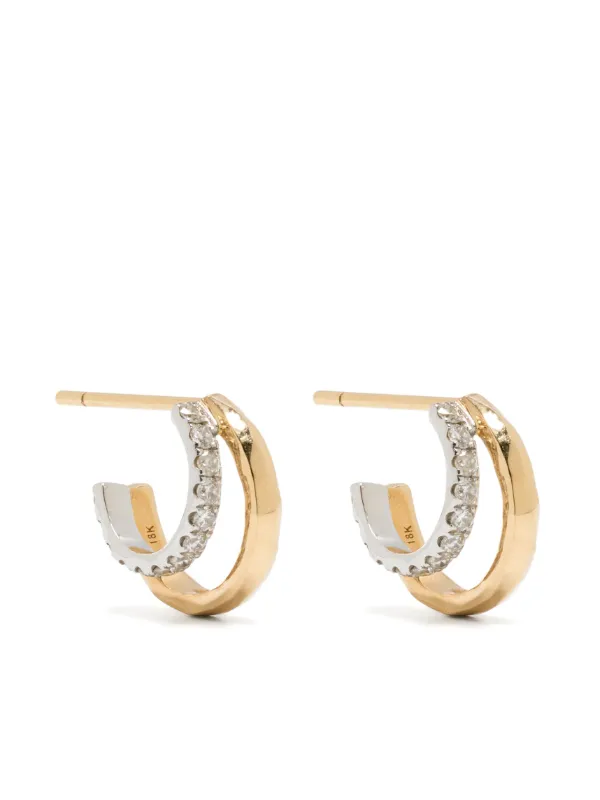 Octavia Elizabeth 18kt Yellow Gold and White Gold Diamond Earrings