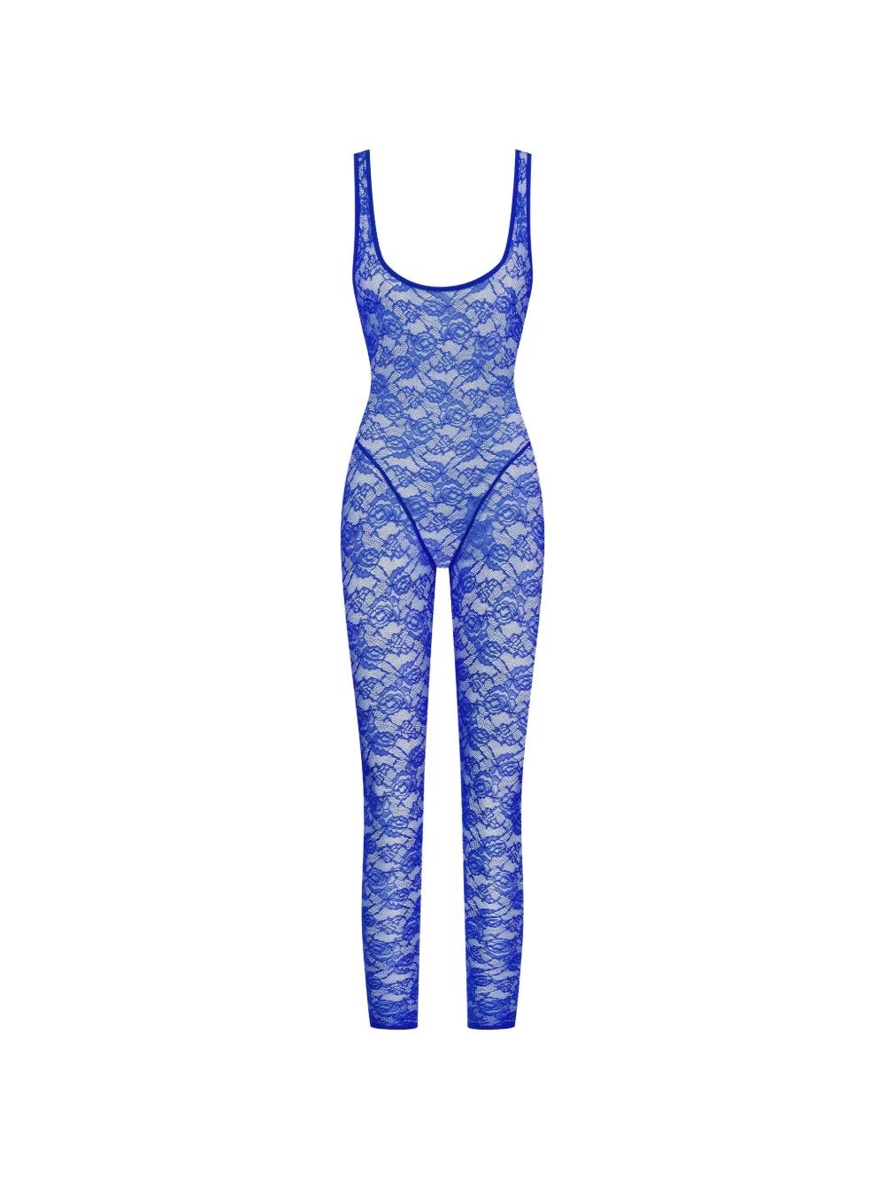 Maison Close Flashback Néon catsuit met open rug Blauw