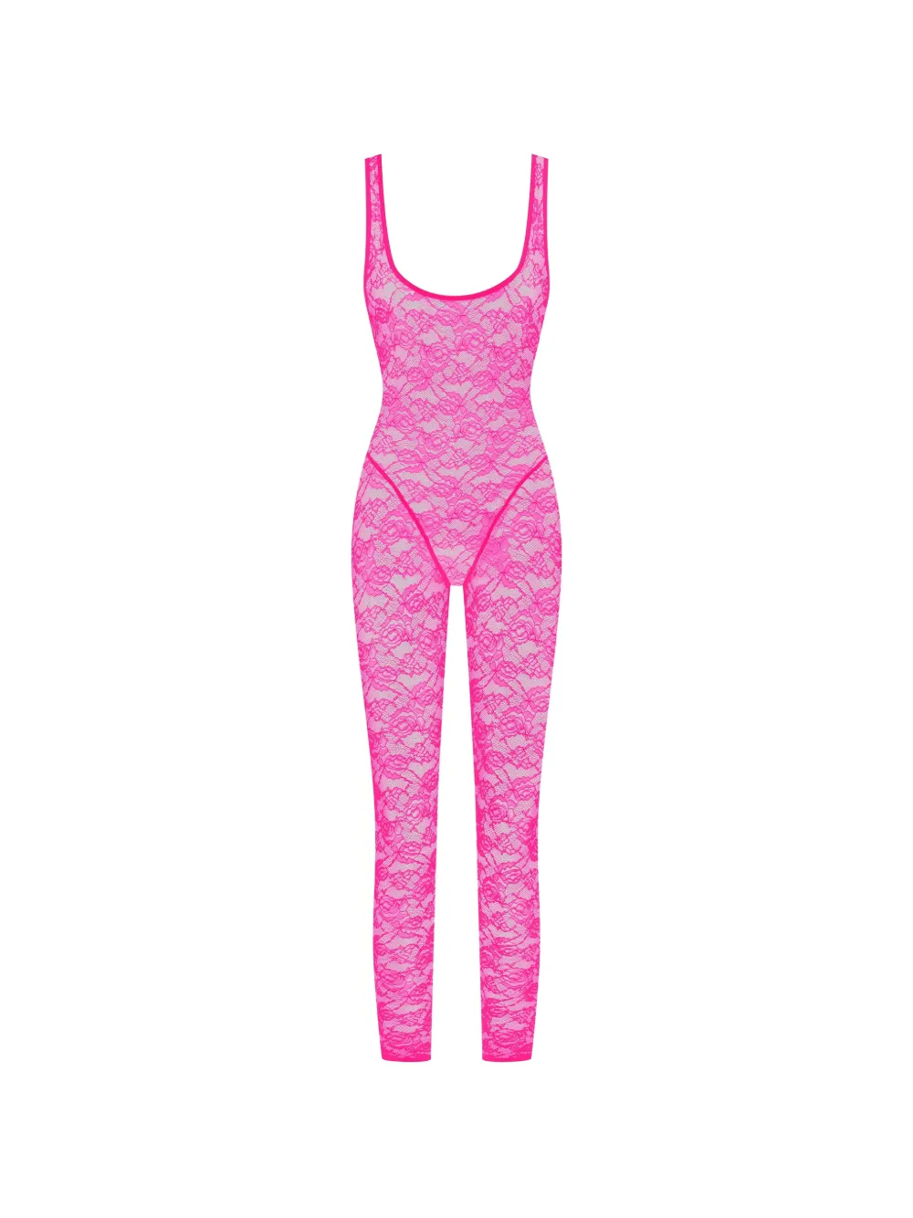 Maison Close Flashback Néon catsuit met open rug Roze
