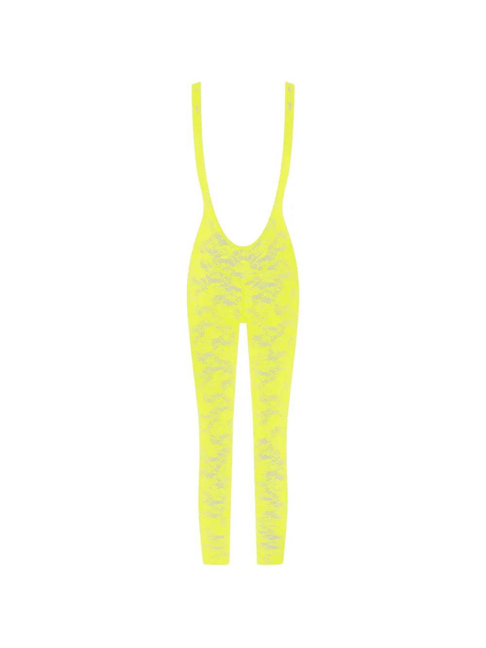 Maison Close Flashback Néon catsuit met open rug Geel