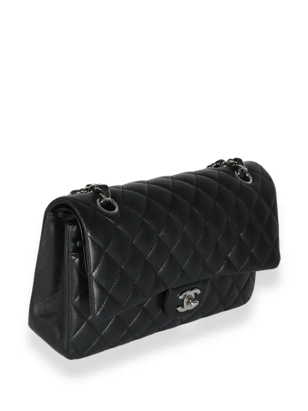 CHANEL ブラックー レザー ショルダーバッグ CHANEL Pre-Owned 2019 ダブルフラップ ショルダーバッグ M | ブラック