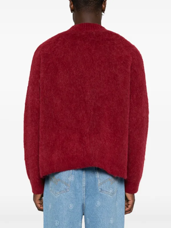 Martine Rose Brushed V-neck Sweater | Red | FARFETCH