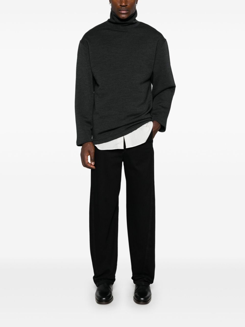 Shop Lemaire Mélange Effect Sweatshirt In Black