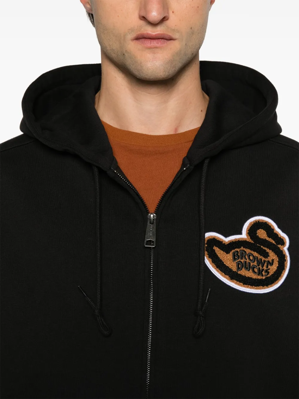 Carhartt Hooded Brown Ducks Jacket In Black