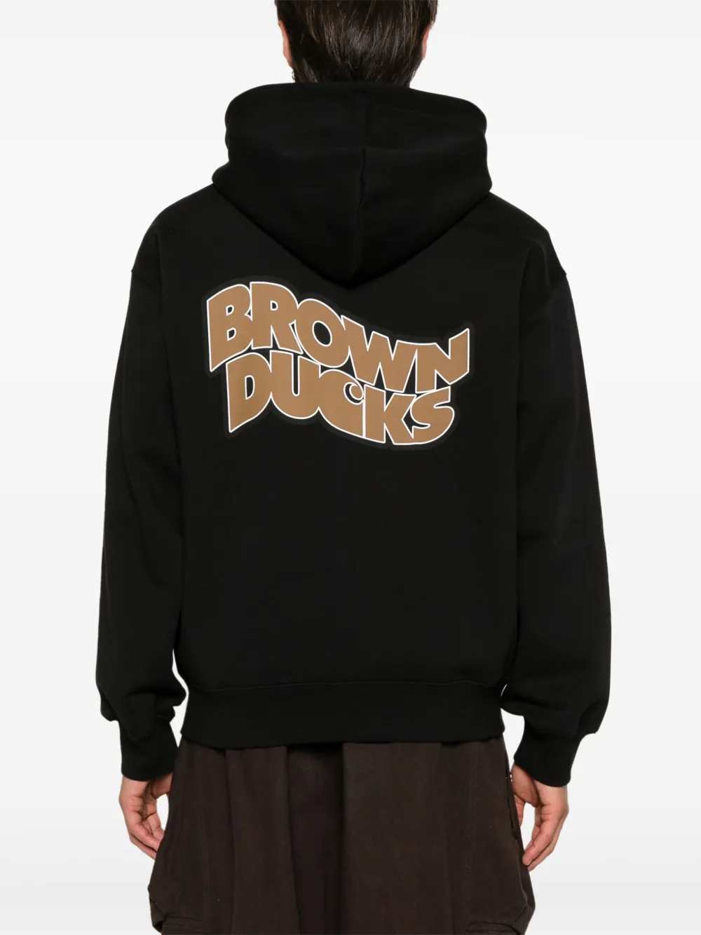 Carhartt Hooded Brown Ducks Jacket In Black