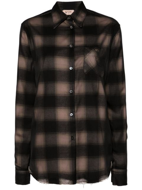 Nº21 check-pattern shirt