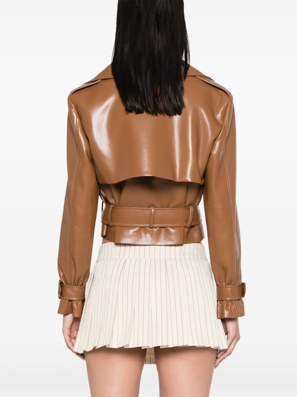 Shop Alice And Olivia Belted Jacket In Brown