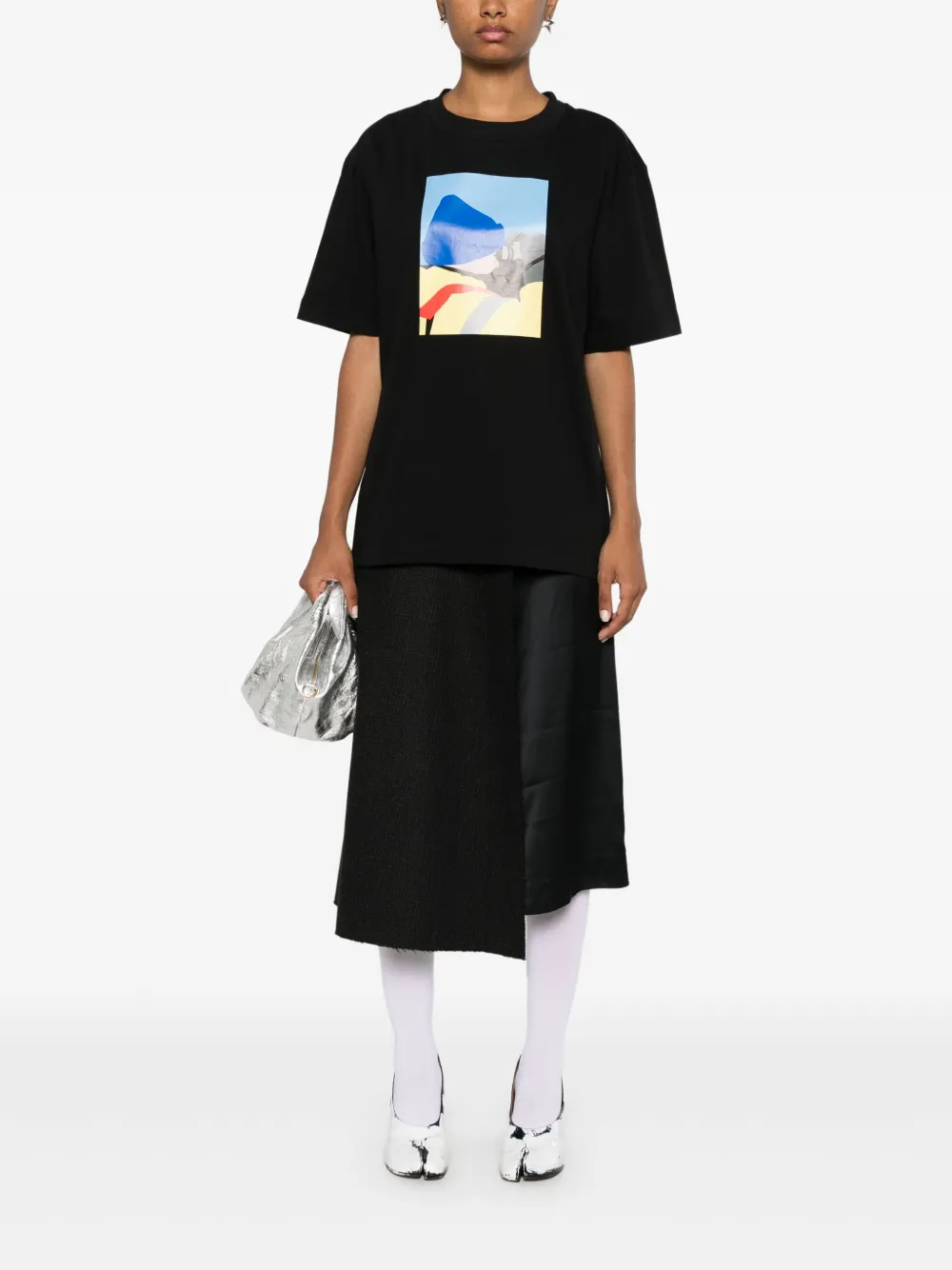 Plan C T-shirt met grafische print - Zwart