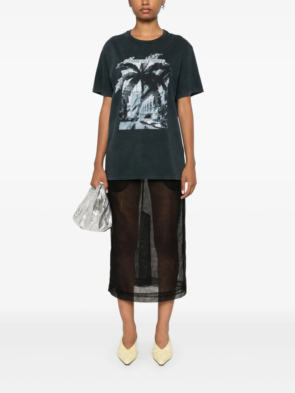 Nº21 T-shirt met grafische print - Grijs