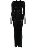 Mugler ruched maxi dress - Black
