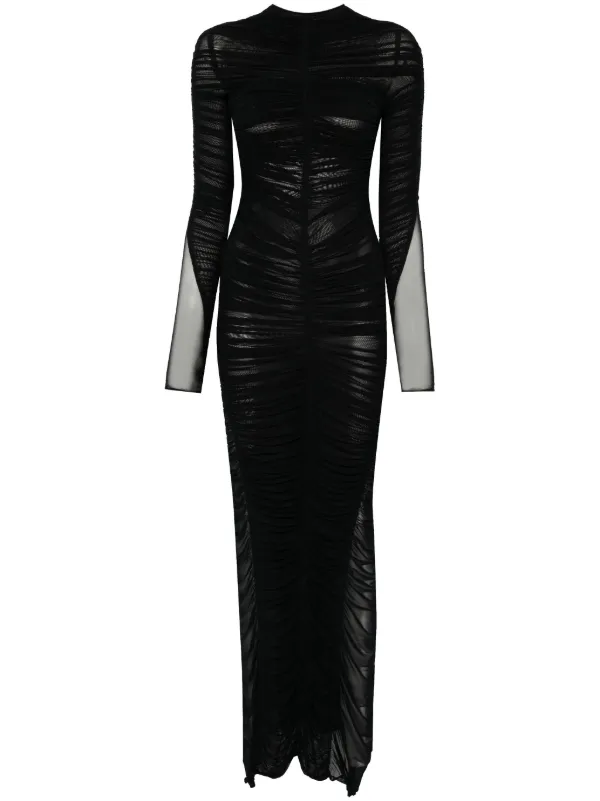 【関税込み】Mugler ブラック ルーシュ マキシドレス 24879382_55332918_600.jpg