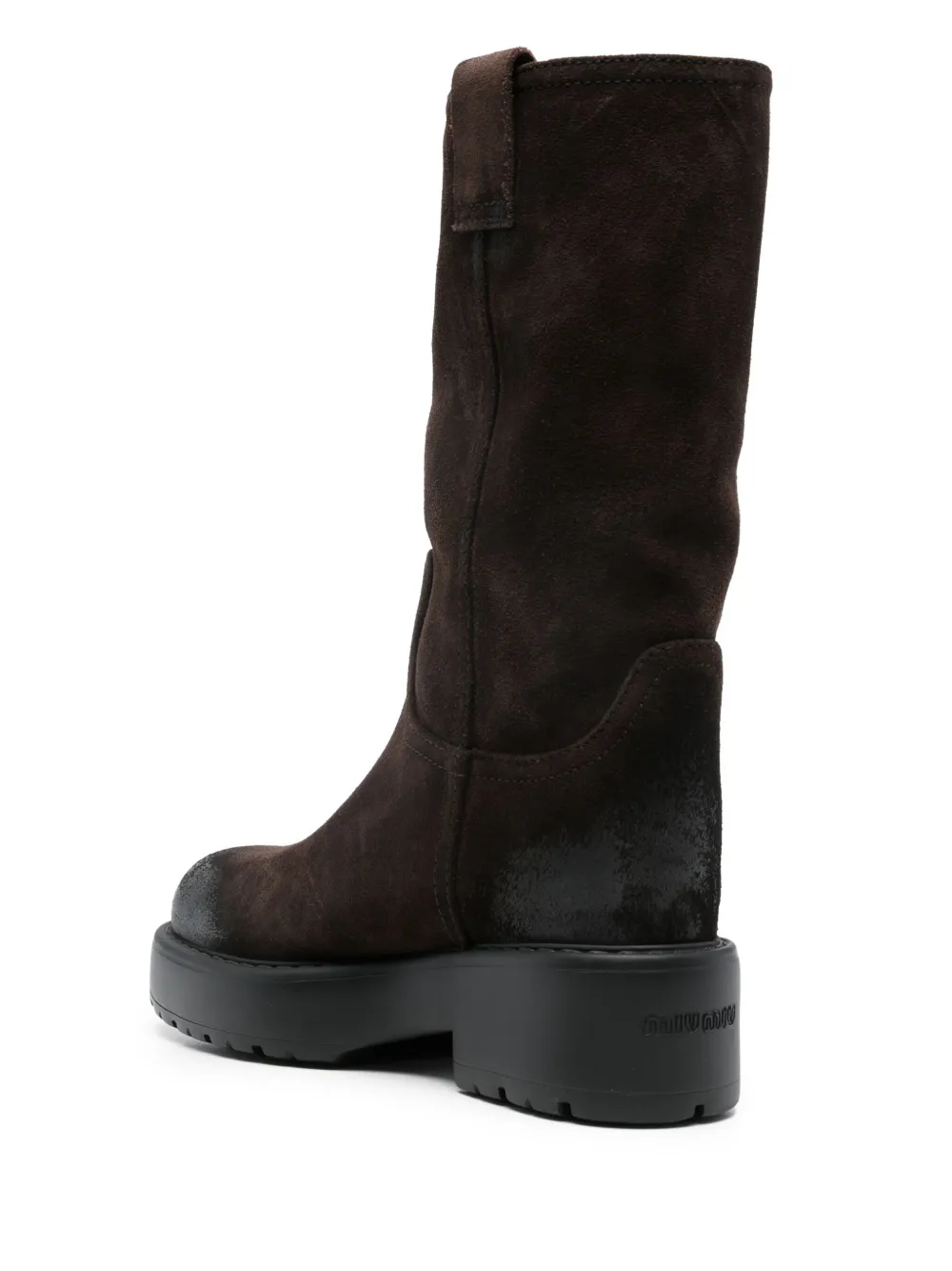 Miu suede boots Brown