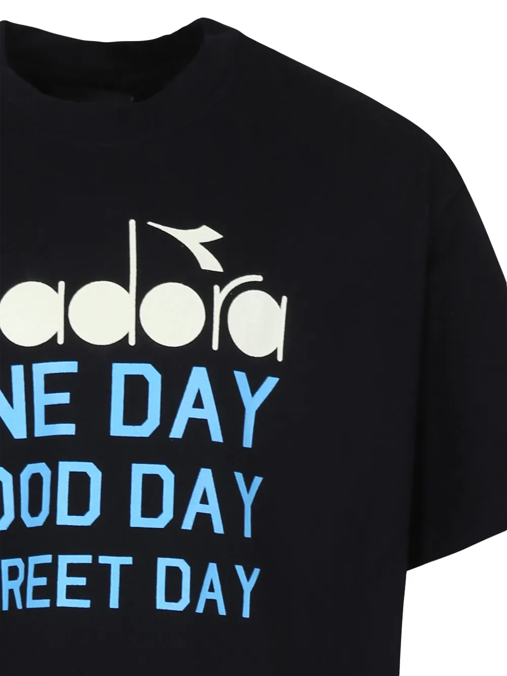 Diadora Junior T-shirt met tekst Zwart