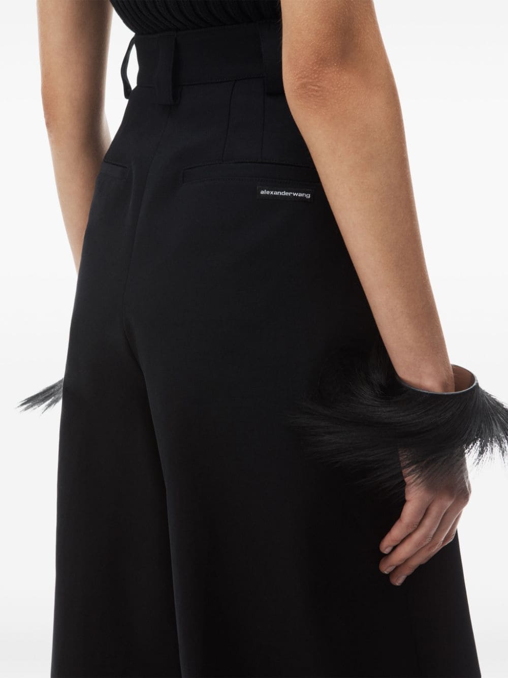 Shop Alexander Wang High-waisted Wide-leg Trousers In Black