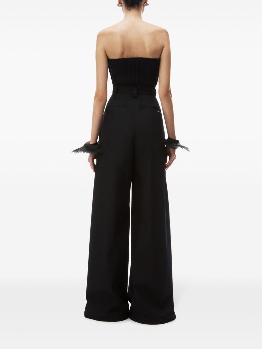 Shop Alexander Wang High-waisted Wide-leg Trousers In Black