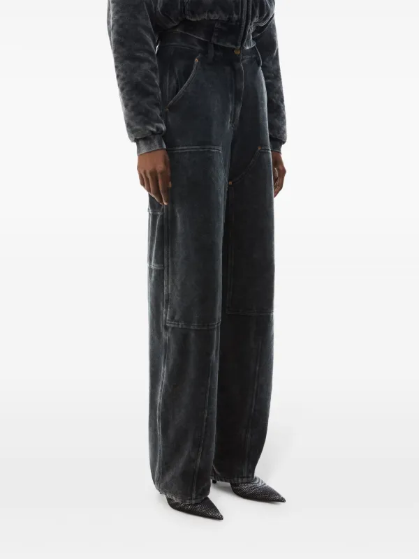 Alexander Wang ハイウエスト ベロアパンツ | ブラック | FARFETCH JP