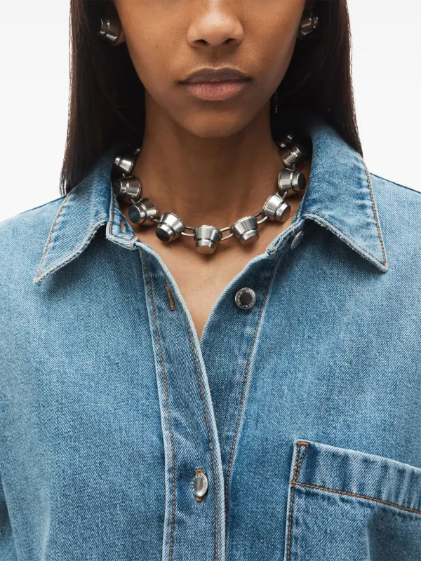 Alexander Wang long-sleeved Shirt Dress | Blue | FARFETCH JO