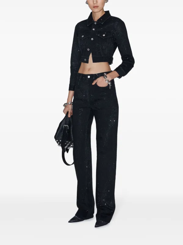 Alexander Wang crystal-embellished Denim Jacket | Black