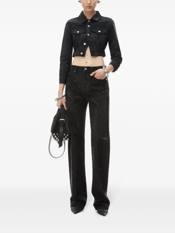 ジャケット ALEXANDER WANG Black Denim Jacket Alexander Wang crystal-embellished Denim Jacket | Black