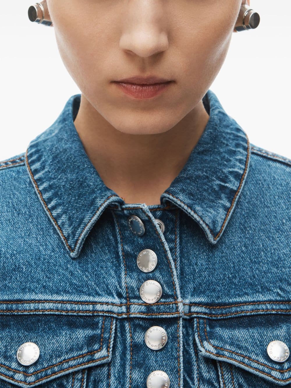 Shop Alexander Wang Trucker Vest Denim Jacket In Blue