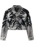 Alexander Wang blade-logo denim jacket - Grey