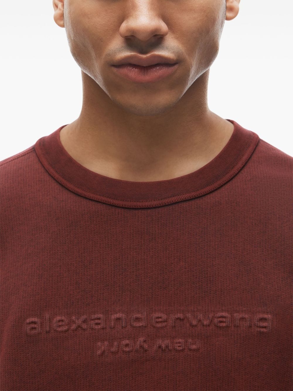 Shop Alexander Wang Logo-embossed Sweatshirt In Red