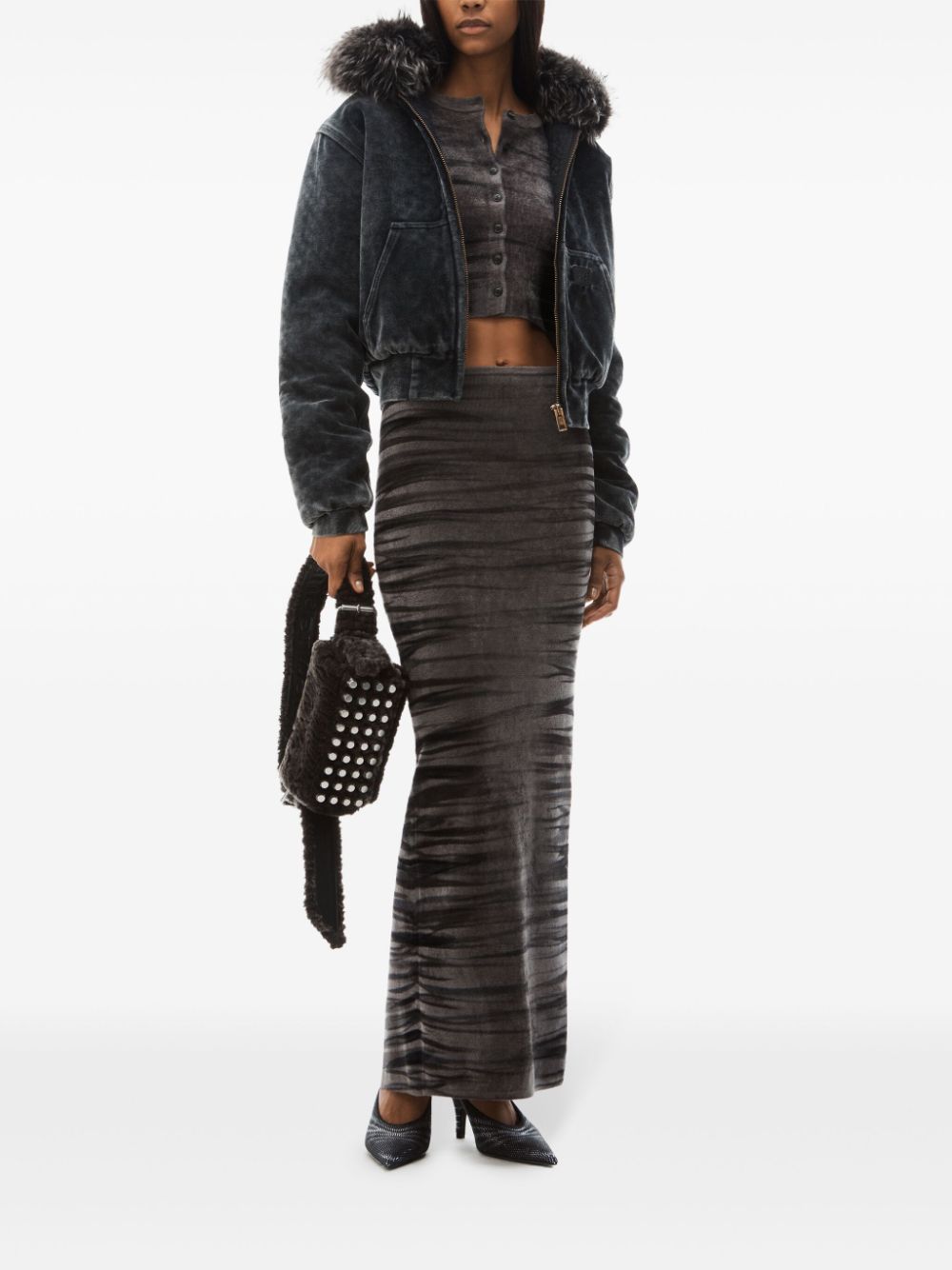 Alexander Wang animal-print maxi skirt - Zwart