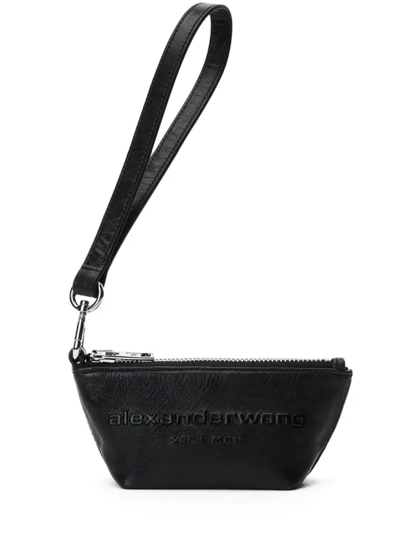 Alexander Wang logo embossed Leather Purse Black FARFETCH IE