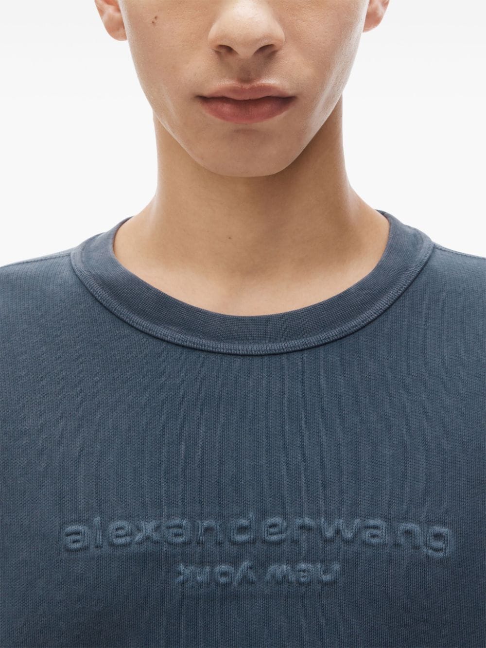 Shop Alexander Wang Logo-embossed Sweatshirt In Blue