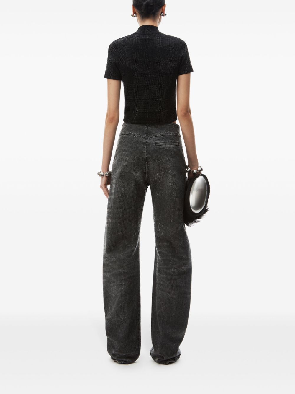 Alexander Wang crystal-embellished hotfix top Women