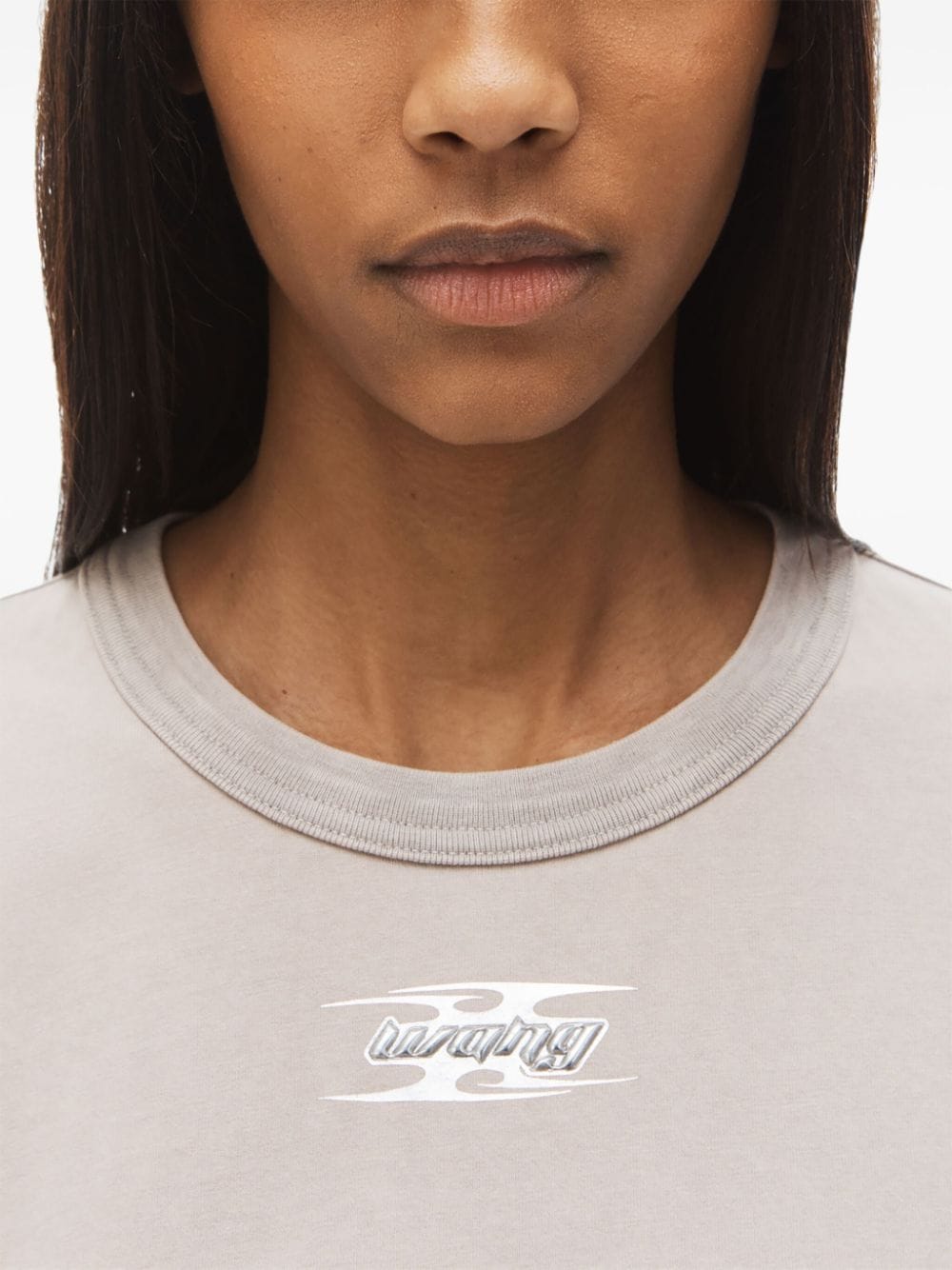 Shop Alexander Wang Blade-logo Cotton T-shirt In Neutrals