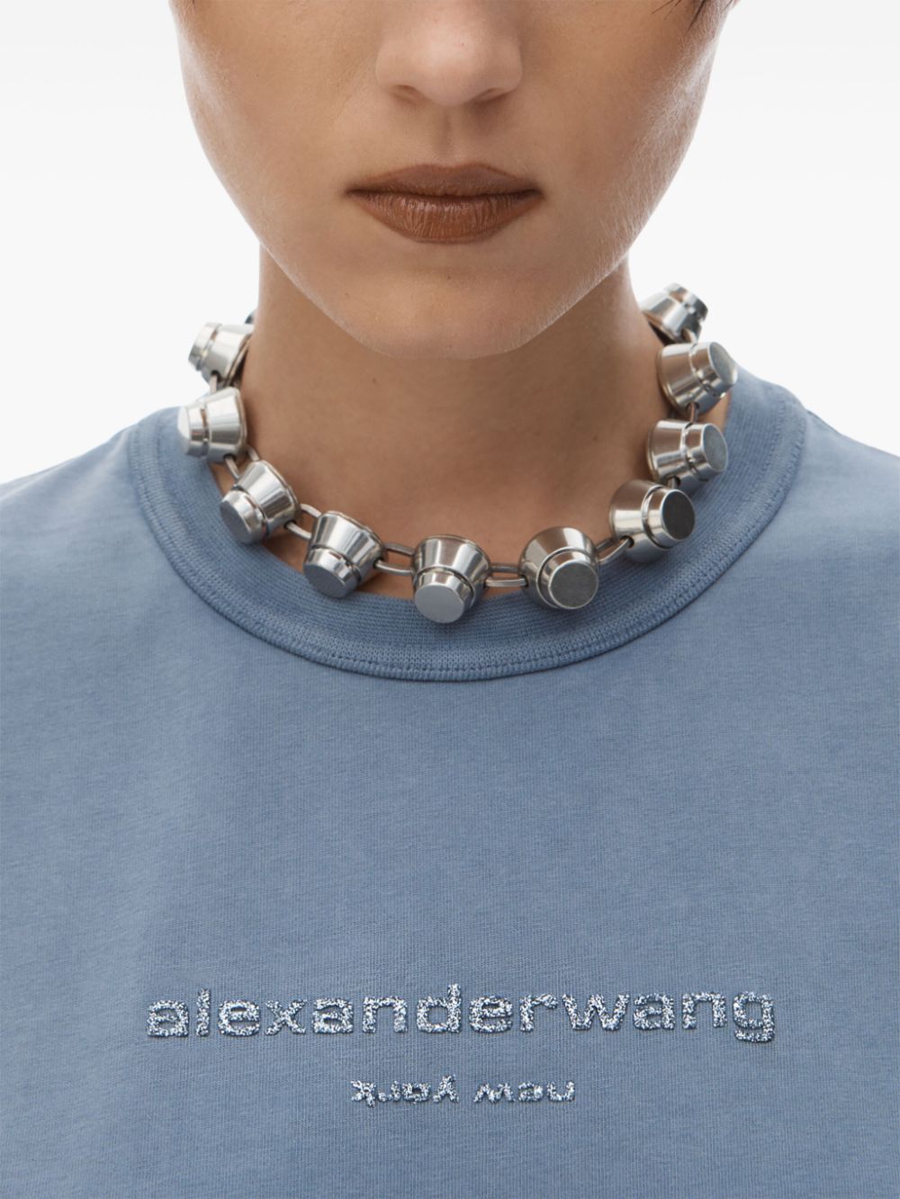 Alexander Wang logo-applique shrunken T-shirt Women