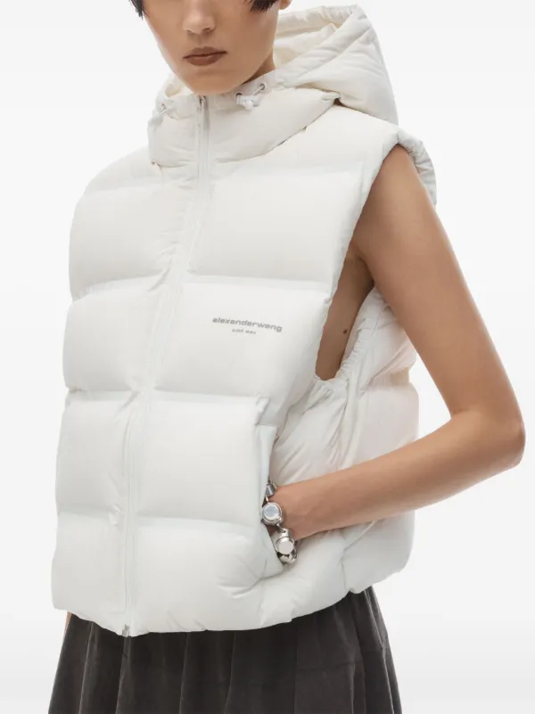 Alexander Wang Cropped Puffer Vest White FARFETCH AO