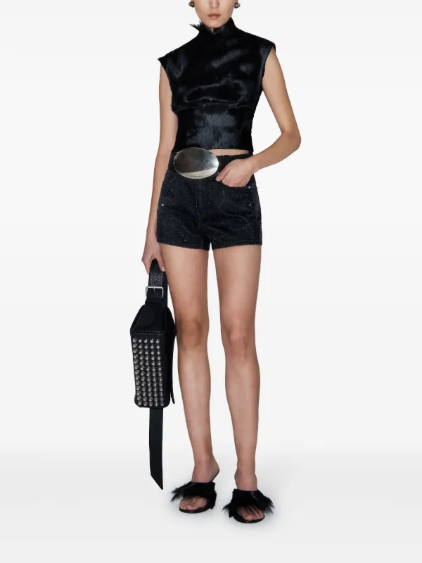 alexanderwang ブラックデニムショートパンツ 24 □alexander wang