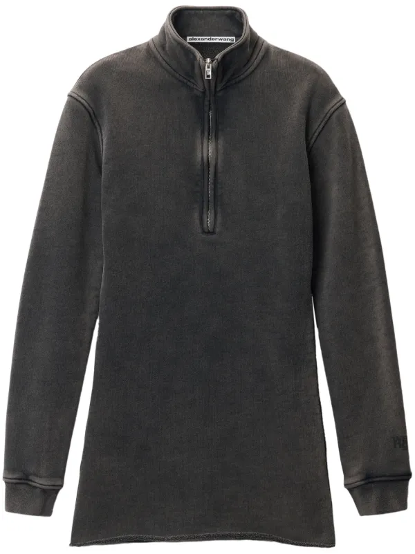 Alexander Wang Half-zip Mini Dress in Grey