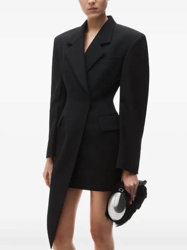 【ALEXANDER WANG】Asymmetric minidress blazer in wool Alexander Wang Asymmetric Blazer wool-twill Mini Dress