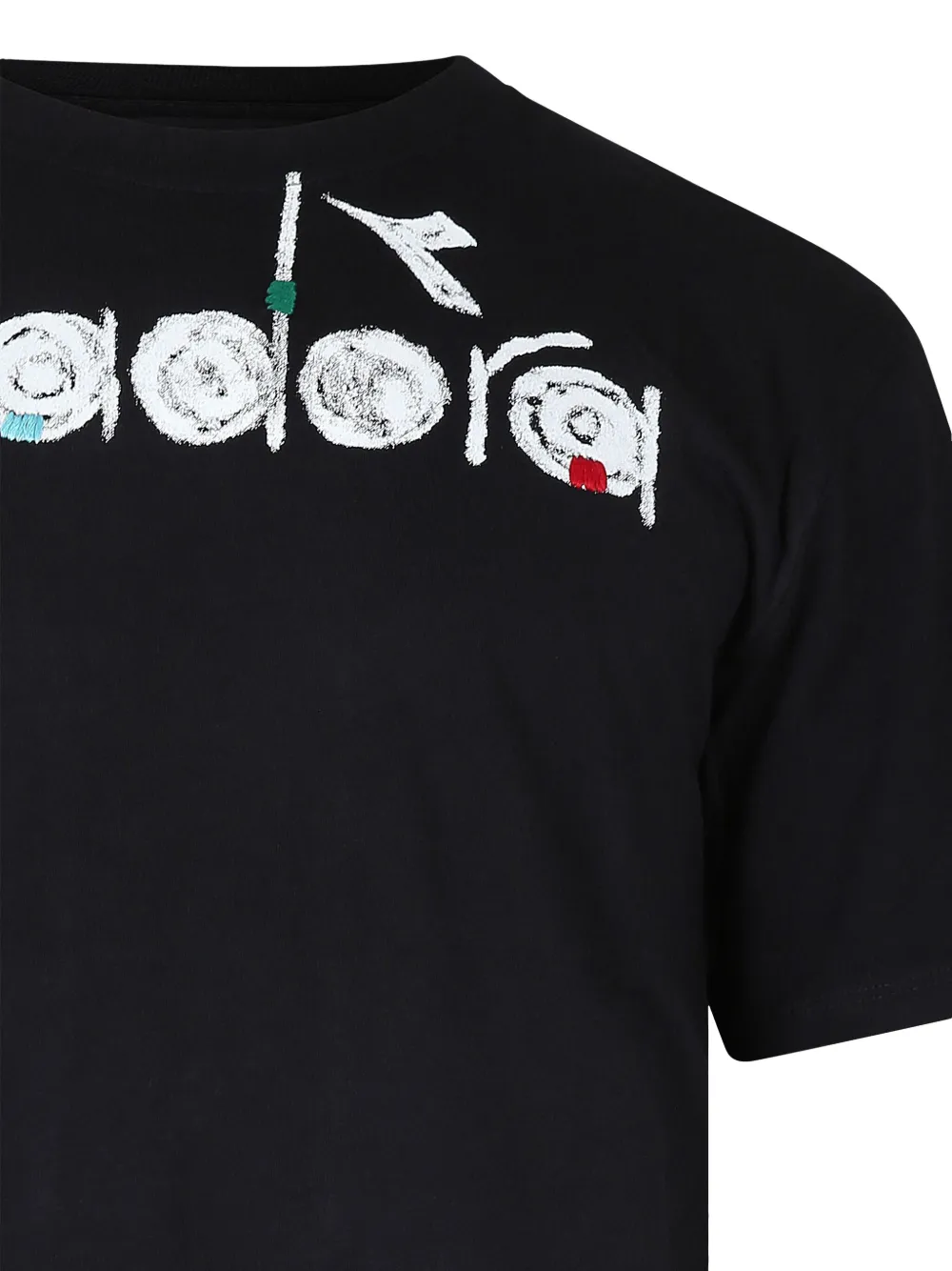 Diadora Junior T-shirt met logoprint Zwart