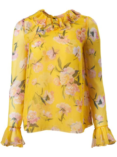 Carolina Herrera floral-print ruffled blouse Women