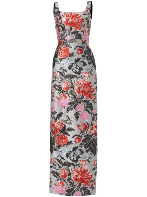 Carolina Herrera floral-jacquard column gown Women