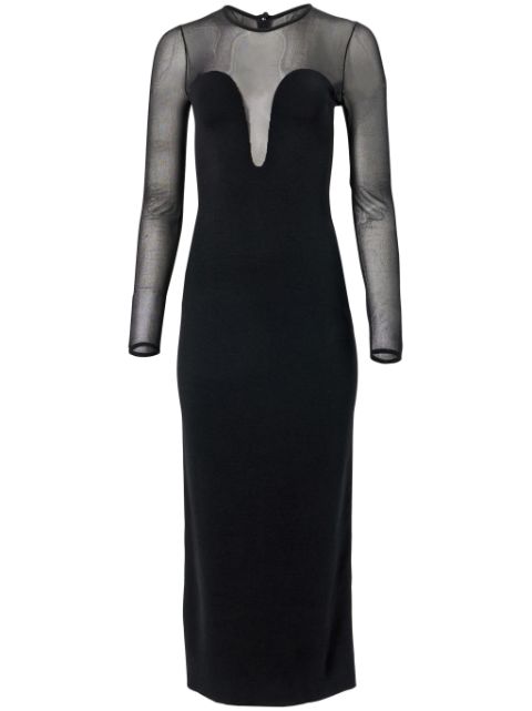 Carolina Herrera sheer-yoke knitted dress Women