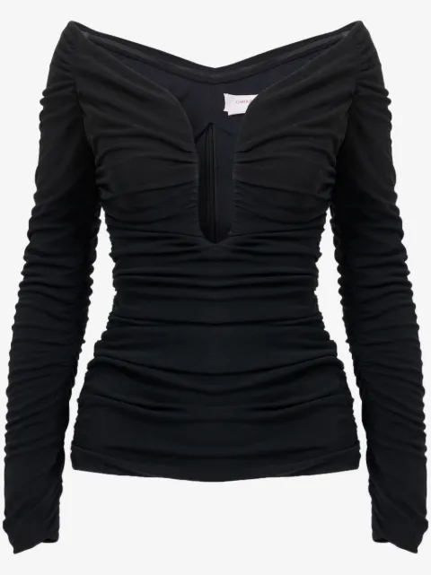 Carolina Herrera ruched U-neck top