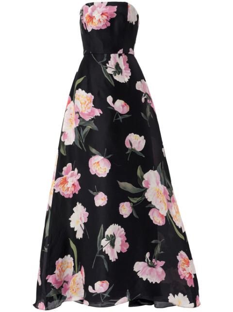 Carolina Herrera floral-print strapless gown Women