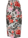 Carolina Herrera floral-jacquard midi skirt - Grey