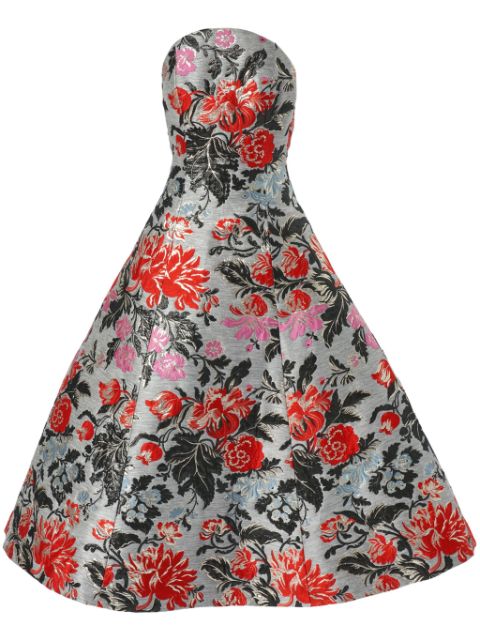 Carolina Herrera floral-jacquard strapless dress Women