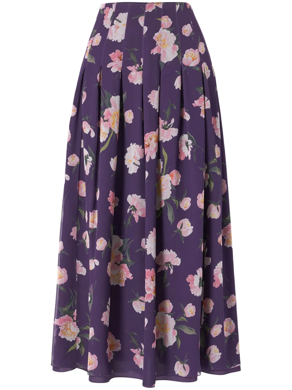 Carolina Herrera Midi-jurk met bloemenprint Paars