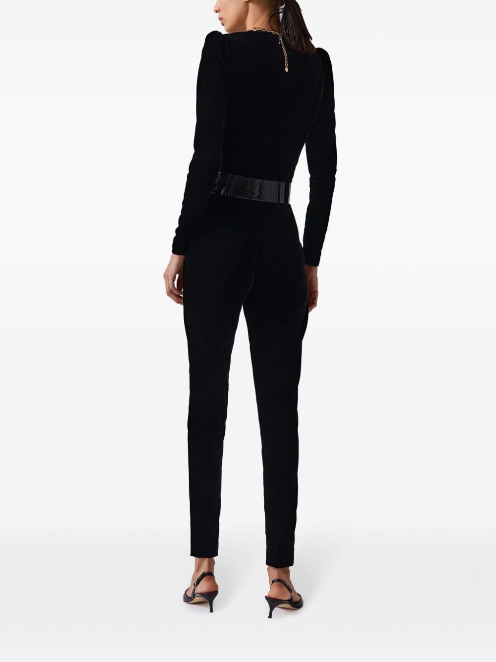 CAROLINA HERRERA SKINNY-CUT VELVET TROUSERS 